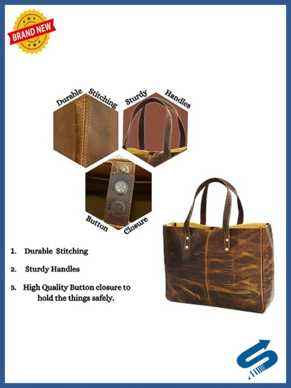 Genuine Leather Large Tote Bag Shoulder Handbag Women Laptop Travel
